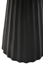 Tova Carved Ridge Side Table. Black mango wood table. Eco-friendly side table. Modern carved table. Ridged base furniture. Handcrafted wooden table. Sculptural side table. Minimalist bowl top table. Sustainable mango wood furniture. Black wood accent table. Contemporary living room furniture. Artisanal wooden side table. Textured modern furniture. Round mango wood side table. Luxury handcrafted decor.