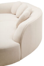 Lorren Curved Linen 3 Seater Sofa. Curved linen sofa. Cream 3 seater sofa. Modern linen sofa. Contemporary cream sofa. Curved back sofa. Elegant living room furniture. Neutral tone sofa. Soft linen upholstery. Plush cushion sofa. Modern home decor. Luxury cream sofa. Curved silhouette couch. Comfortable 3 seater sofa. Modern living room seating. Designer linen furniture.