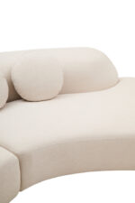 Lorren Curved Linen 3 Seater Sofa. Curved linen sofa. Cream 3 seater sofa. Modern linen sofa. Contemporary cream sofa. Curved back sofa. Elegant living room furniture. Neutral tone sofa. Soft linen upholstery. Plush cushion sofa. Modern home decor. Luxury cream sofa. Curved silhouette couch. Comfortable 3 seater sofa. Modern living room seating. Designer linen furniture.