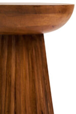 Tova Natural Mango Wood Side Table. Mango wood side table. Ridged base side table. Carved wood table. Natural wood accent table. Modern side table. Minimalist wood table. Eco-friendly mango wood furniture. Living room side table. Rustic wood table. Boho side table. Handcrafted wooden table.