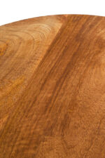 Tova Natural Mango Wood Side Table. Mango wood side table. Ridged base side table. Carved wood table. Natural wood accent table. Modern side table. Minimalist wood table. Eco-friendly mango wood furniture. Living room side table. Rustic wood table. Boho side table. Handcrafted wooden table.