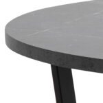 Cera dining table. Round marble effect dining table. Black dining table. Melamine dining table. Modern kitchen table. Small round dining table. Metal base dining table. Contemporary dining furniture. Easy clean dining table.