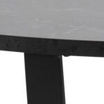 Cera dining table. Round marble effect dining table. Black dining table. Melamine dining table. Modern kitchen table. Small round dining table. Metal base dining table. Contemporary dining furniture. Easy clean dining table.