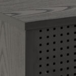 Lyon Media Unit. Black ash TV unit. Modern media unit. Mesh door TV stand. Sliding door media console. Black entertainment unit. Contemporary TV cabinet. Metal leg TV unit. Industrial TV stand. Living room furniture.