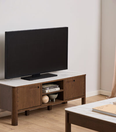 Solen Media Unit. Scandinavian TV unit. Oak effect media unit. Modern TV stand. Nordic style furniture. Contemporary TV console. Living room storage. Minimalist media unit. Oak TV stand. Cable management furniture. Wooden effect TV unit. Stylish TV stand. Modern living room furniture. Compact media unit. TV cabinet with storage.