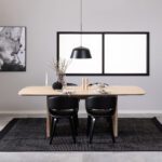 white pigmented dining table. oak dining table. Scandinavian dining table. modern wood dining table. panelled leg dining table. rectangular dining table. 6 seater dining table. Nordic style furniture. contemporary dining furniture. natural wood dining table. Lars dining table. minimalist dining table.