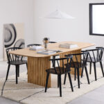 Lars Panelled Legs Dining Table. Lars dining table. Oak dining table. Panelled leg dining table. Lamella base dining table. Scandinavian dining table. Nordic dining furniture. Wooden dining table. Six seater dining table. Modern dining table. Contemporary dining table. Rectangular dining table. Family dining table.