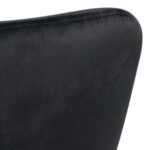 Arix Set of 2 Dining Chairs. Black velvet dining chairs. Modern dining chairs. Open back dining chair. Dining chairs with armrests. Matte black steel legs. Contemporary dining seating. Upholstered dining chairs. Compact dining chair. Luxury dining furniture.