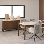 Solen Sideboard. Smoked oak sideboard. Ceramic top sideboard. Modern sideboard. Contemporary storage unit. Oak veneer furniture. Hallway sideboard. Dining room storage. Luxury sideboard. Modern home furniture. Scandinavian style sideboard. Premium sideboard. Stylish oak cabinet.