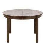 tending dining table. Ceramic top dining table. Modern dining table. Extendable table. Heat resistant dining surface. Scratch resistant tabletop. Contemporary dining furniture. Round extending table. Space saving dining table. Family dining table.