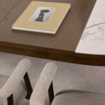 tending dining table. Ceramic top dining table. Modern dining table. Extendable table. Heat resistant dining surface. Scratch resistant tabletop. Contemporary dining furniture. Round extending table. Space saving dining table. Family dining table.