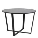 Cera dining table. Round marble effect dining table. Black dining table. Melamine dining table. Modern kitchen table. Small round dining table. Metal base dining table. Contemporary dining furniture. Easy clean dining table.