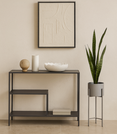 Cole Floor Standing Plant Pot. Grey iron planter. Modern plant stand. Small and large plant pot. Floor standing planter. Minimalist indoor pot. Contemporary home décor.