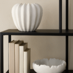 Dren Textured Vase. Modern decorative vase. White sculptural vase. Polyresin home décor. Minimalist vase. Organic design décor. Contemporary accent piece. Textured modern vase.