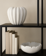 Dren Textured Vase. Modern decorative vase. White sculptural vase. Polyresin home décor. Minimalist vase. Organic design décor. Contemporary accent piece. Textured modern vase.