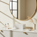 Elia Marble Ribbed Box. White marble storage box. Modern decorative box. Ribbed marble décor. Luxury home accessory. Contemporary marble storage. Elegant trinket box.