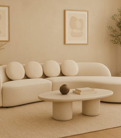 Lorren Curved Linen 3 Seater Sofa. Curved linen sofa. Cream 3 seater sofa. Modern linen sofa. Contemporary cream sofa. Curved back sofa. Elegant living room furniture. Neutral tone sofa. Soft linen upholstery. Plush cushion sofa. Modern home decor. Luxury cream sofa. Curved silhouette couch. Comfortable 3 seater sofa. Modern living room seating. Designer linen furniture.