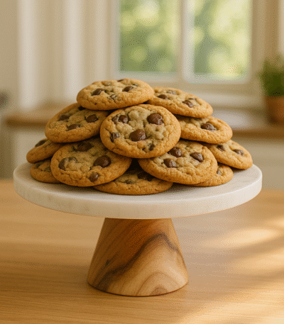Lura Marble & Acacia Wood Cake Stand. Marble cake stand. Acacia wood base. Modern serveware. Elegant dessert display. Rustic kitchen accessory. Natural marble top. Stylish dining décor. Contemporary cake stand.