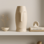 Oat Gold Sculpture Vase. Gold glass vase. Sculptural decorative vase. Boho décor accessory. Tribal inspired home décor. Artistic gold vase. Modern centerpiece. Metallic home accent. Contemporary glass sculpture.