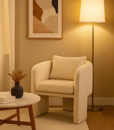 Oreno Boucle Armchair. Cream boucle chair. Black boucle chair. Modern curved armchair. Textured accent chair. Contemporary boucle seating. Upholstered lounge chair. Minimalist armchair. Sculptural modern chair. Comfortable designer chair. Boucle fabric furniture. Luxury modern furniture. Cosy cream chair. Soft textured armchair. Modern living room furniture. Plush cushioned chair. Stylish black armchair. Curved silhouette chair. Elegant home seating. Boutique interior furniture.