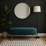 Pia Ottoman Bench. Green velvet ottoman. Gold legs bench. Modern velvet seating. Luxury ottoman bench. Pleated velvet bench. Bedroom ottoman. Entryway seating. Gold finish legs. Contemporary furniture. Plush foam bench. Luxe home decor. Velvet accent furniture. Statement seating. Modern living room bench. Arched metal legs. Elegant velvet furniture. Soft padded ottoman. Designer home bench. Boutique interior piece.