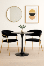 Taryn Velvet Dining Chair. Modern dining chair. Gold finish dining chair. Chrome dining chair. Mink velvet chair. Black velvet chair. Luxury velvet seating. Contemporary dining furniture. Upholstered dining chair. Padded velvet chair. Elegant dining room chair. Modern home décor. Gold metal legs chair. Chrome base dining chair. Velvet accent seating. Stylish dining furniture. Glam dining room chair. Minimal design dining chair. Velvet dining room decor. Modern luxury chair.