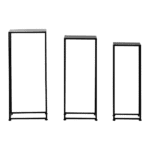 Set of 3 Black Plant Stands. Modern plant stand set. Black iron plant holders. Minimalist indoor planters. Decorative plant display. Contemporary home décor. Durable metal stands.