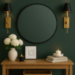Velin Matte Black Wall Mirror. Round wall mirror. Black metal mirror. Modern home décor. Minimalist mirror design. Contemporary wall accent. Circular mirror. Sleek matte finish. Industrial style mirror. Elegant home accessory.