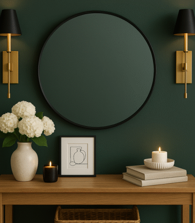 Velin Matte Black Wall Mirror. Round wall mirror. Black metal mirror. Modern home décor. Minimalist mirror design. Contemporary wall accent. Circular mirror. Sleek matte finish. Industrial style mirror. Elegant home accessory.