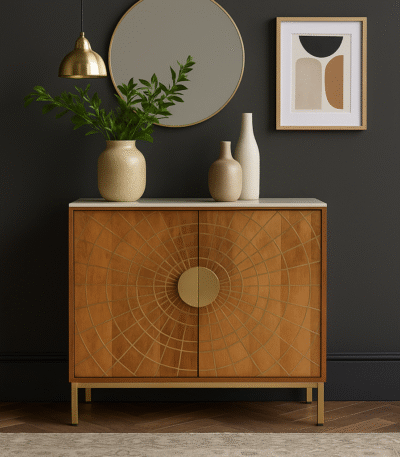 Zera 2 Door Sideboard. Carved mango wood sideboard. Natural wood storage unit. Gold leg sideboard. Modern dining room furniture. Contemporary mango wood cabinet. Handcrafted furniture. Luxury wooden sideboard. Sustainable home décor. Mango wood console. Elegant living room furniture. Gold metal frame sideboard. Artisan carved design. Minimalist storage cabinet. Eco-friendly wooden furniture. Boho chic sideboard. Durable modern furniture. Boutique style home decor. Rustic modern wood sideboard. Timeless furniture design.