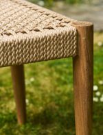 Hawthorne Set of 2 Dining Chairs. Reclaimed teak dining chairs. Teak and hyacinth chairs. Indoor outdoor dining chairs. Rustic wooden chairs. Sustainable dining furniture. Indonesian teak chairs. Natural woven seat chairs. Farmhouse dining chairs. Rustic dining room seating. Patio dining chairs. Eco-friendly furniture. Teak chair set. Weatherproof teak chairs. Handcrafted dining chairs.