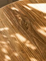 Hawthorne Round Dining Table. Reclaimed teak dining table. Round wooden dining table. Rustic dining table. Indonesian teak furniture. Sustainable dining table. Natural wood round table. Farmhouse round dining table. Rustic kitchen table. Solid teak round table. Reclaimed wood furniture. Four to six seater dining table. Textured wood dining table. Durable teak table. Eco-friendly dining furniture.