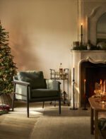 Kennington Armchair. Modern armchair. Ash wood armchair. Neutral upholstered armchair. White armchair. Green armchair. Contemporary accent chair. Living room armchair. Bedroom accent chair. Scandinavian style chair. Minimalist armchair. Upholstered timber chair. Comfortable accent seating. Modern home furniture. Ready assembled armchair.