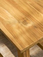 Hanborough Dining Table. Recycled teak dining table. Rustic wooden dining table. Live edge dining table. Trestle dining table. Farmhouse dining furniture. Indonesian teak furniture. Natural wood dining table. Six seater dining table. Rustic kitchen furniture. Reclaimed wood furniture. Handcrafted dining table. Warm wood dining table. Rustic dining room table. Solid teak dining table.