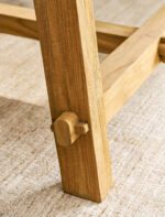 Hanborough Dining Table. Recycled teak dining table. Rustic wooden dining table. Live edge dining table. Trestle dining table. Farmhouse dining furniture. Indonesian teak furniture. Natural wood dining table. Six seater dining table. Rustic kitchen furniture. Reclaimed wood furniture. Handcrafted dining table. Warm wood dining table. Rustic dining room table. Solid teak dining table.