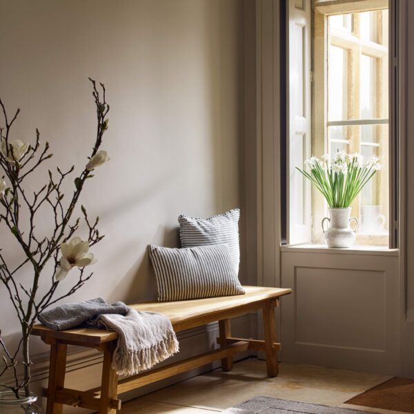 Hanborough Bench. Recycled teak bench. Rustic wooden bench. Live edge bench. Trestle style bench. Reclaimed wood furniture. Indonesian teak bench. Hallway bench. Dining bench. Farmhouse seating. Natural wood bench. Rustic entryway bench. Bedroom bench seating. Handcrafted teak bench. Warm wood bench.