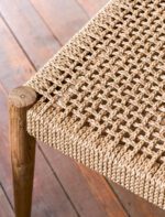 Hawthorne Set of 2 Dining Chairs. Reclaimed teak dining chairs. Teak and hyacinth chairs. Indoor outdoor dining chairs. Rustic wooden chairs. Sustainable dining furniture. Indonesian teak chairs. Natural woven seat chairs. Farmhouse dining chairs. Rustic dining room seating. Patio dining chairs. Eco-friendly furniture. Teak chair set. Weatherproof teak chairs. Handcrafted dining chairs.