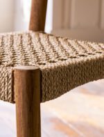 Hawthorne Set of 2 Dining Chairs. Reclaimed teak dining chairs. Teak and hyacinth chairs. Indoor outdoor dining chairs. Rustic wooden chairs. Sustainable dining furniture. Indonesian teak chairs. Natural woven seat chairs. Farmhouse dining chairs. Rustic dining room seating. Patio dining chairs. Eco-friendly furniture. Teak chair set. Weatherproof teak chairs. Handcrafted dining chairs.