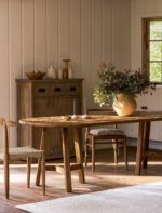 Hawthorne Oval Dining Table. Reclaimed teak dining table. Oval wooden dining table. Large rustic dining table. Indoor outdoor dining table. Indonesian teak furniture. Sustainable dining furniture. Weatherproof teak table. Farmhouse style dining table. Rustic oval table. Natural wood dining table. Eight seater dining table. Solid teak table. Textured wood table. Eco-friendly dining table.